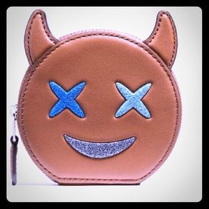 Coach round coin case with glitter cheeky